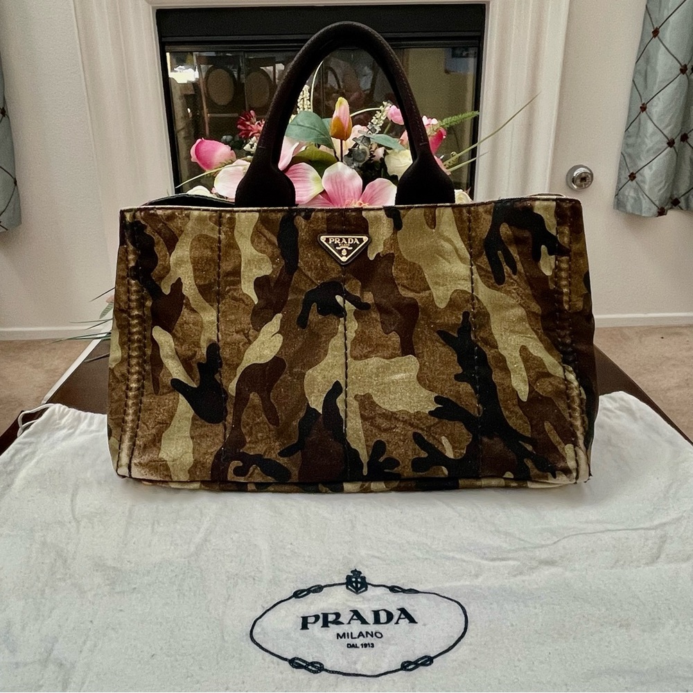 PRADA Large size Canapa Handbag